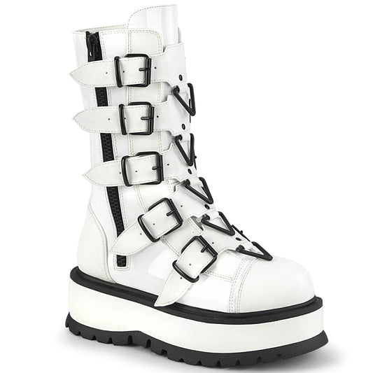 DemoniaCult  Botas SLACKER-160 wht pat