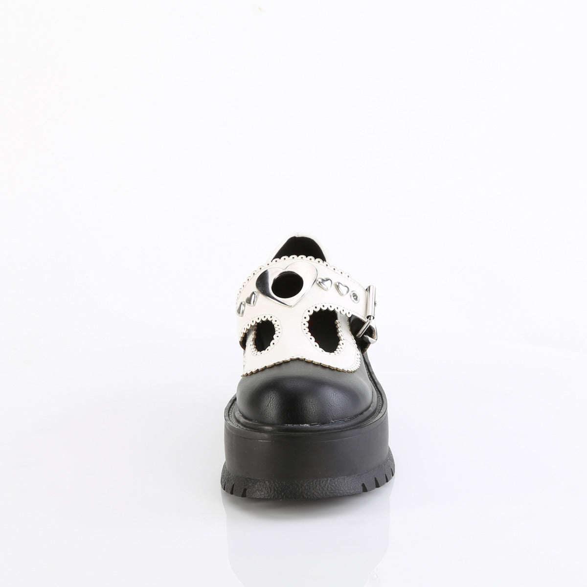 DemoniaCult SLACKER-23 Blk-wht cuero vegano