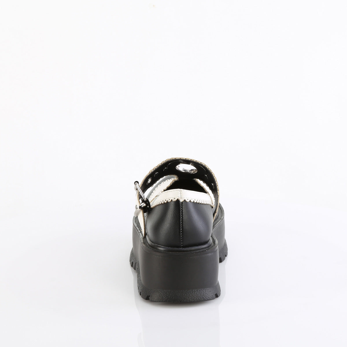 DemoniaCult SLACKER-23 Blk-wht cuero vegano