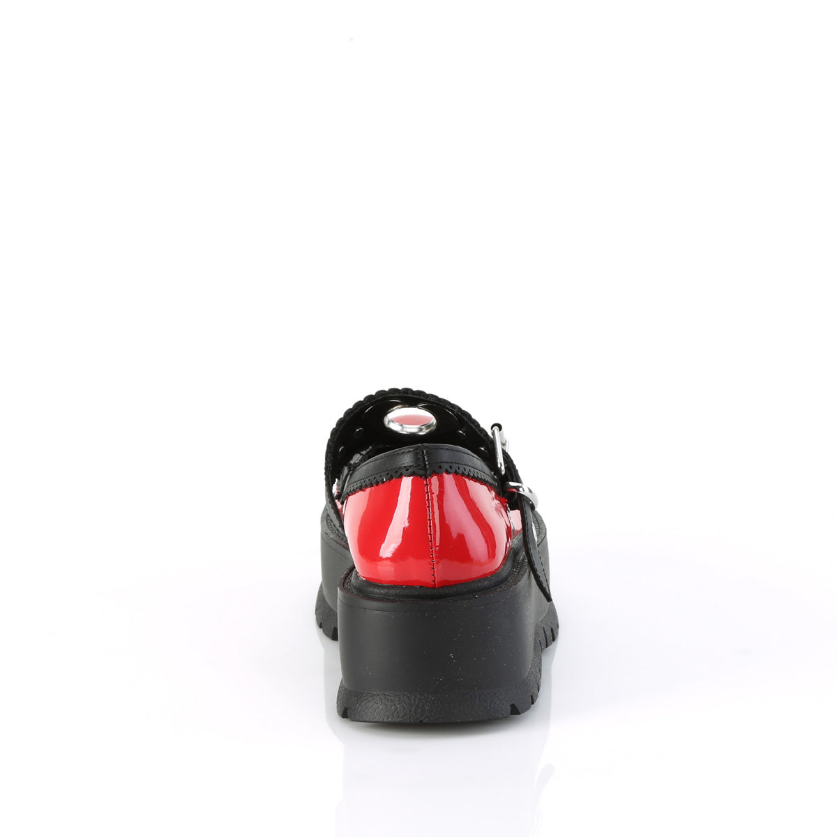 DemoniaCult SLACKER-23 cuero vegano rojo de color rojo