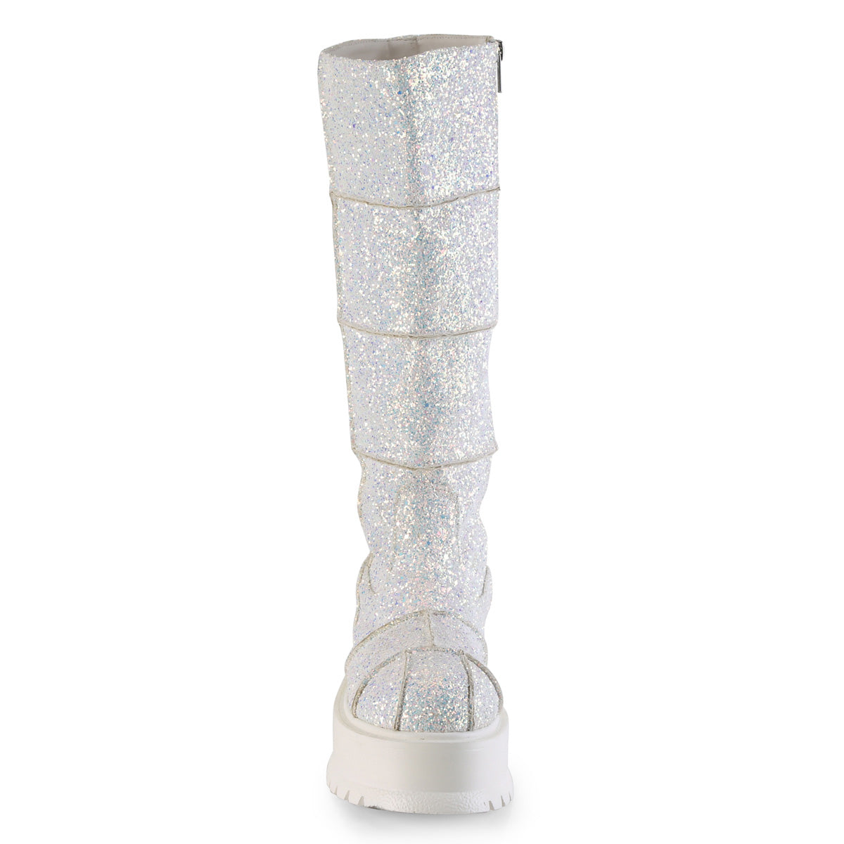 DemoniaCult Womens Boots SLACKER-230 Wht Multi Glitter