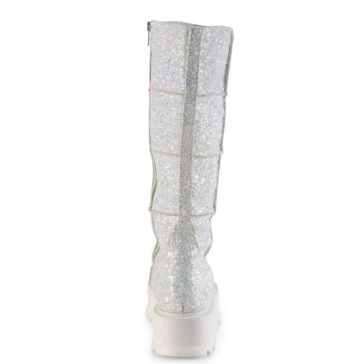 DemoniaCult Womens Boots SLACKER-230 Wht Multi Glitter