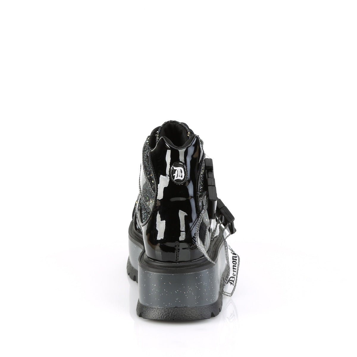 DemoniaCult Botines SLACKER-50 Blk Patent-Blk Multi Glitter