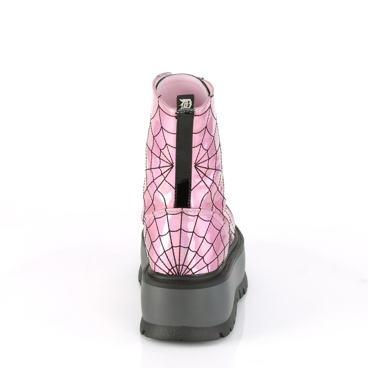 DemoniaCult Botas de tobillo para mujeres SLACKER-88 rosa hologram-blk Pat