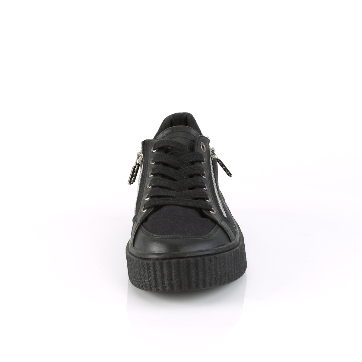 DemoniaCult De los hombres SNEEKER-105 Blk Canvas-Blk PU