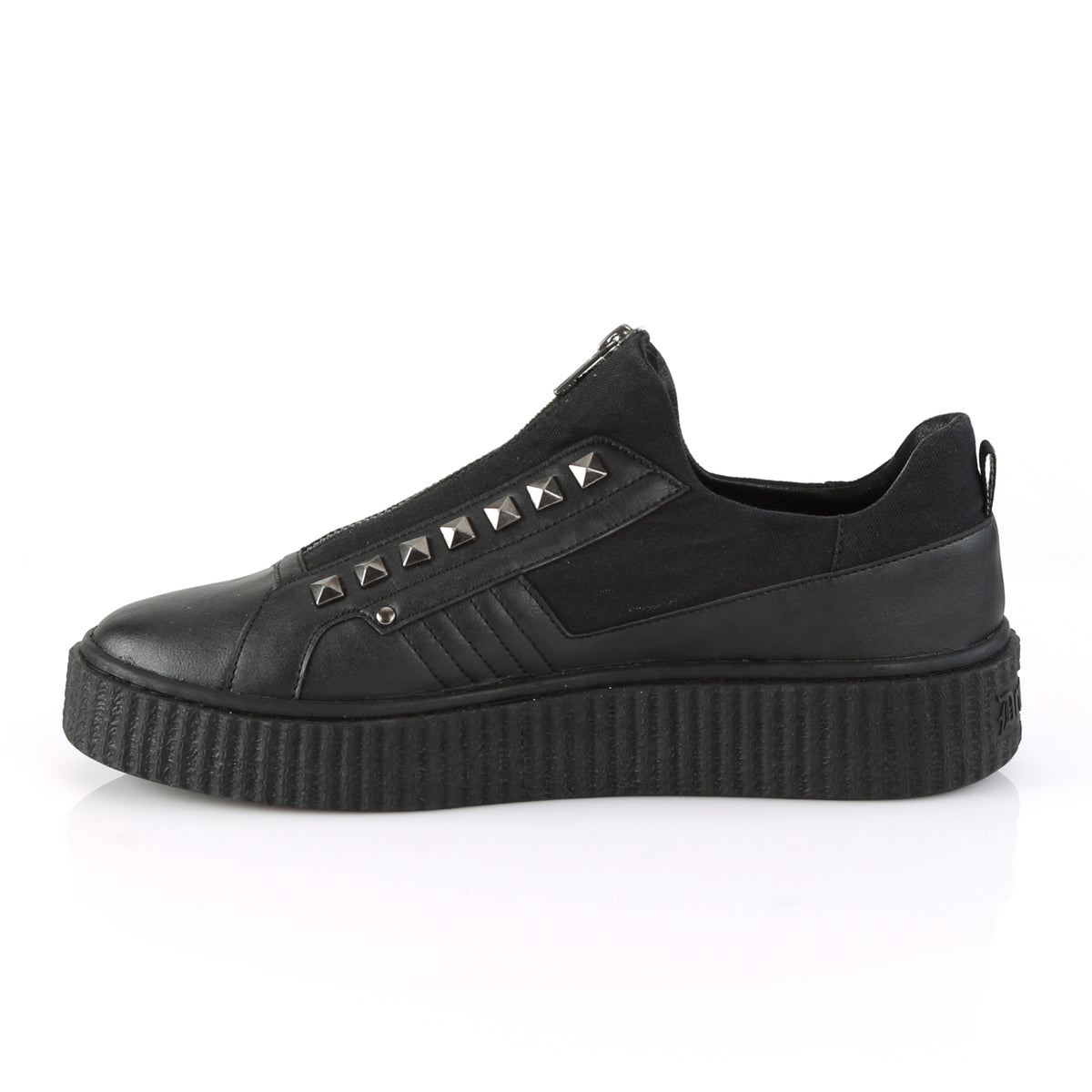 DemoniaCult Zapato bajo para hombre SNEEKER-125 BLK Canvas-Blk PU