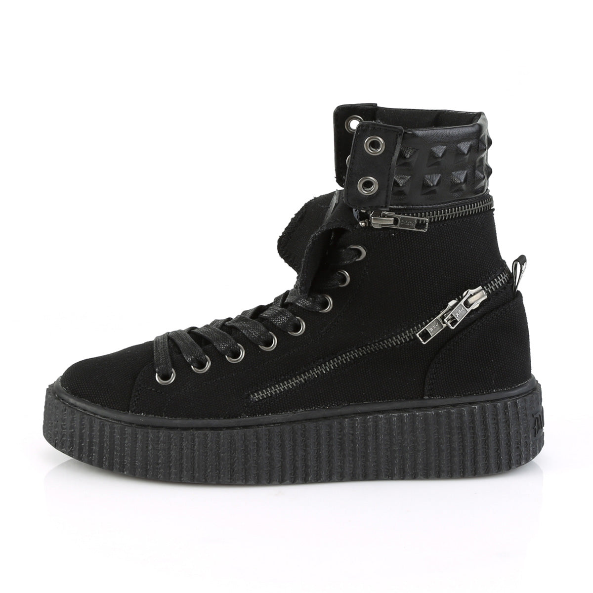 DemoniaCult Botines para hombre SNEEKER-270 BLK lienzo