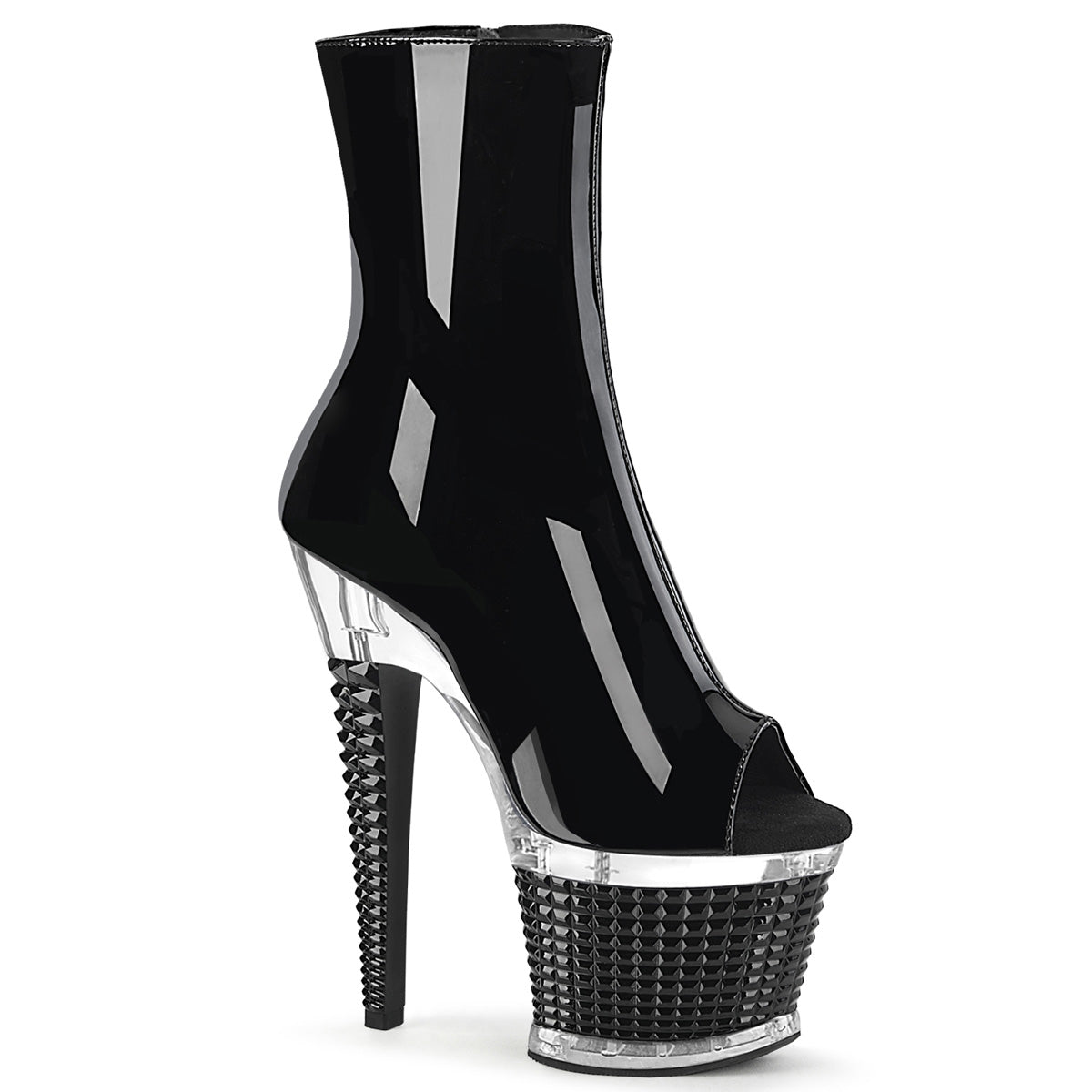 Pleaser Ankle Boots SPECTATOR-1012 Blk Pat/Clr-Blk