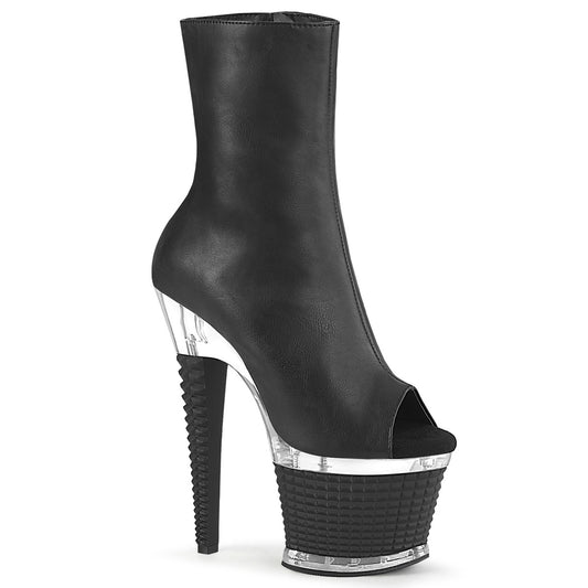 Pleaser  Botines SPECTATOR-1012 Blk Faux Cuero / Clr-Blk Mate