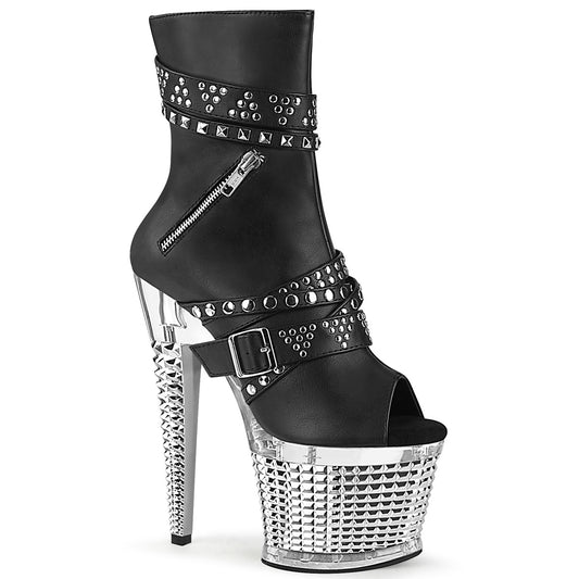 Pleaser  Botines SPECTATOR-1015 BLK Faux Cuero / CLR-SLV Chrome