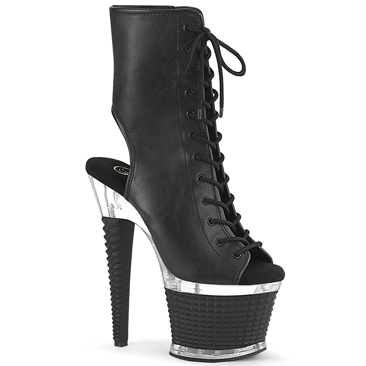 Pleaser Ankle Boots SPECTATOR-1016 Blk Faux Leather/Clr-Blk Matte