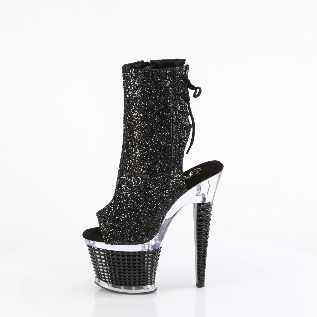 Pleaser Ankle Boots SPECTATOR-1018G Blk Glitter/Clr-Blk