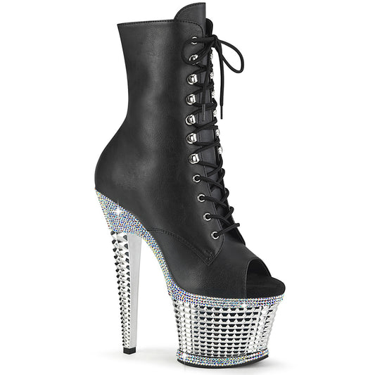 Pleaser  Botines SPECTATOR-1021RS Blk Faux Cuero / SLV RS-Chrome