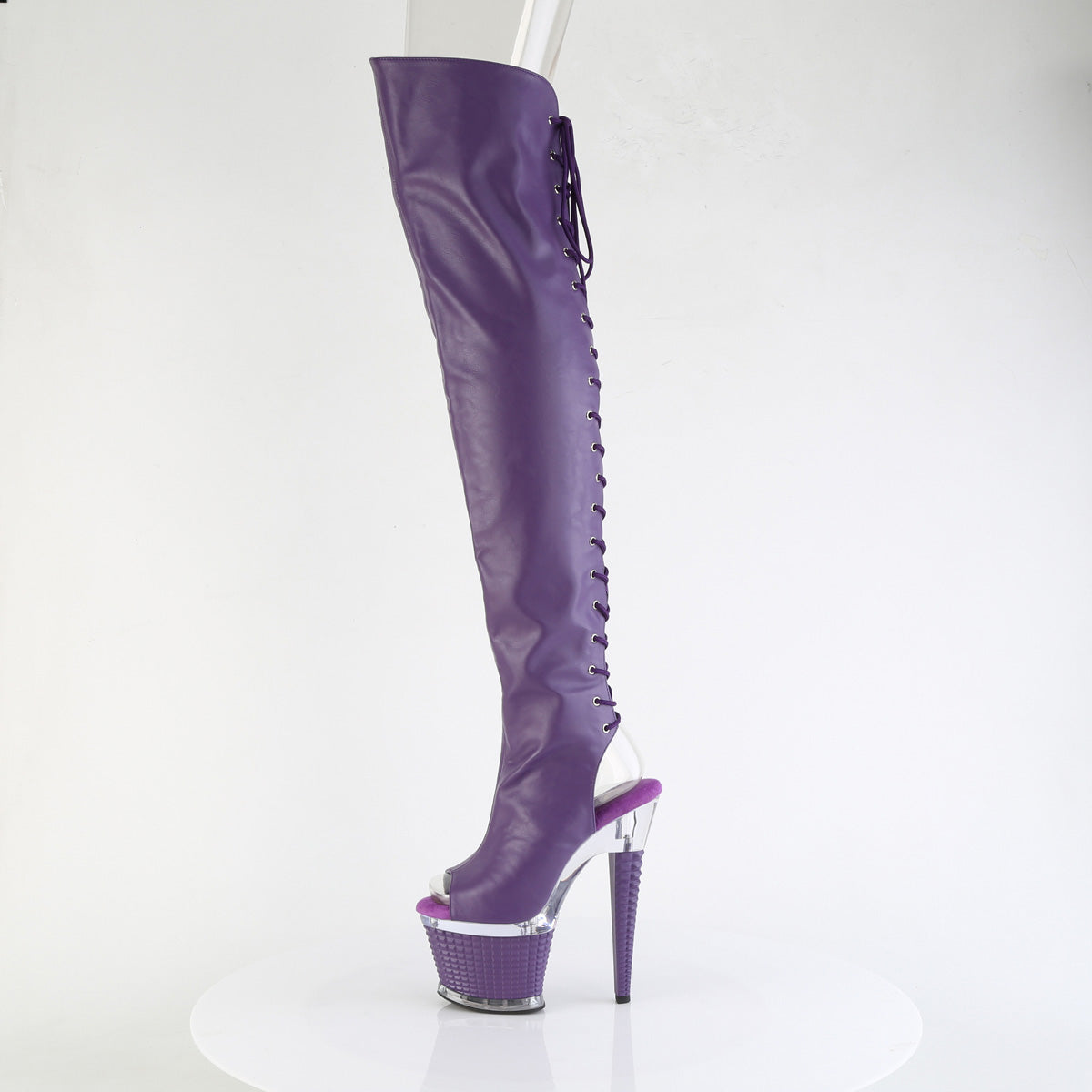 Pleaser Women's Platform Shoes SPECTATOR-3030 Purple Faux Leather/Clr-Purple Matt