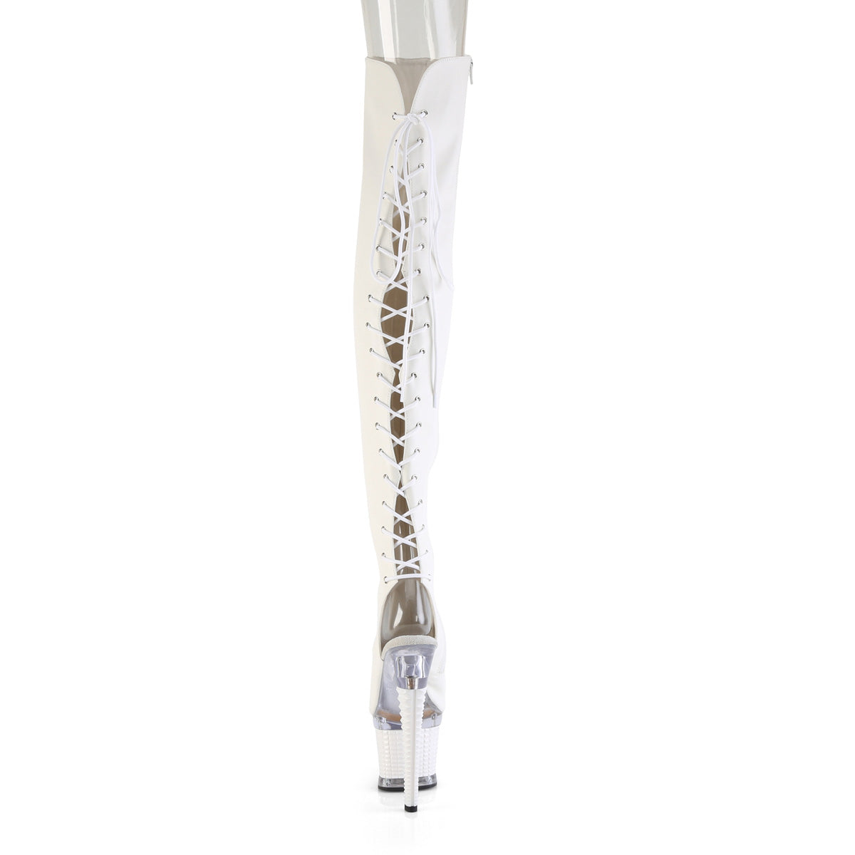 Pleaser Women's Platform Shoes SPECTATOR-3030 Wht Faux Leather/Clr-Wht Matte
