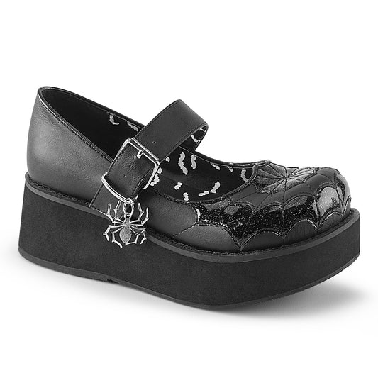 DemoniaCult Bombas de mujer SPRITE-05 BLK Vegan Leather-Blk Pat