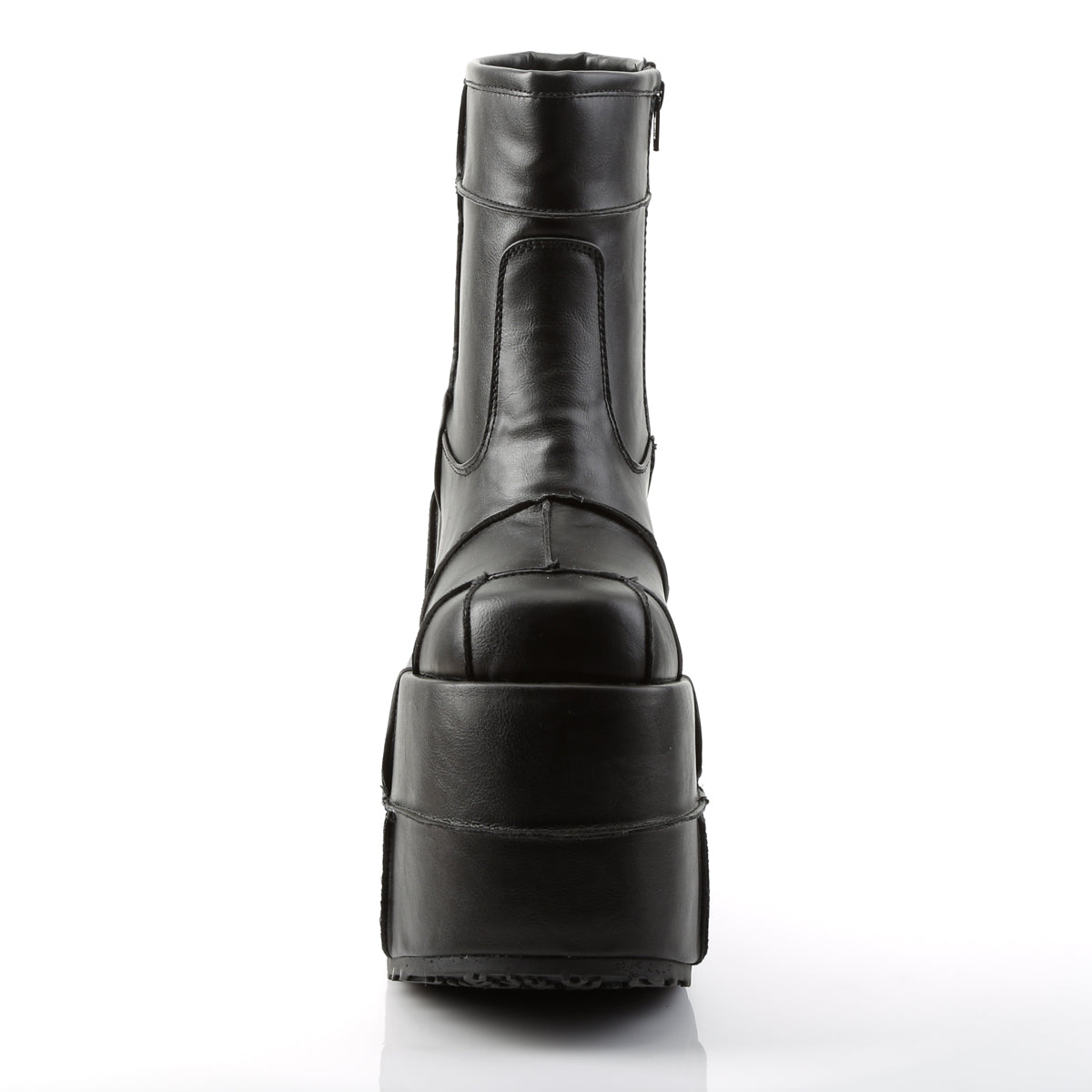 DemoniaCult Botas para hombre STACK-201 BLK de cuero vegano