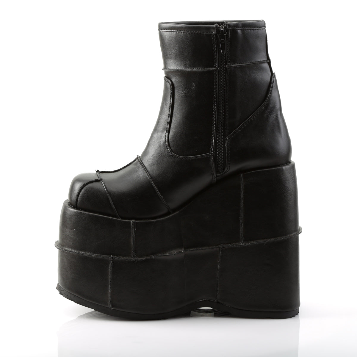 DemoniaCult Botas para hombre STACK-201 BLK de cuero vegano
