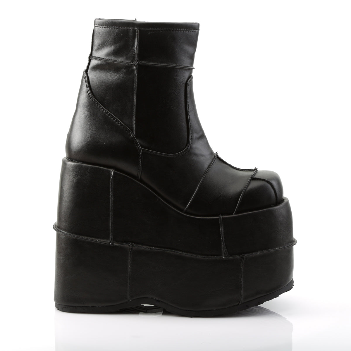 DemoniaCult Botas para hombre STACK-201 BLK de cuero vegano