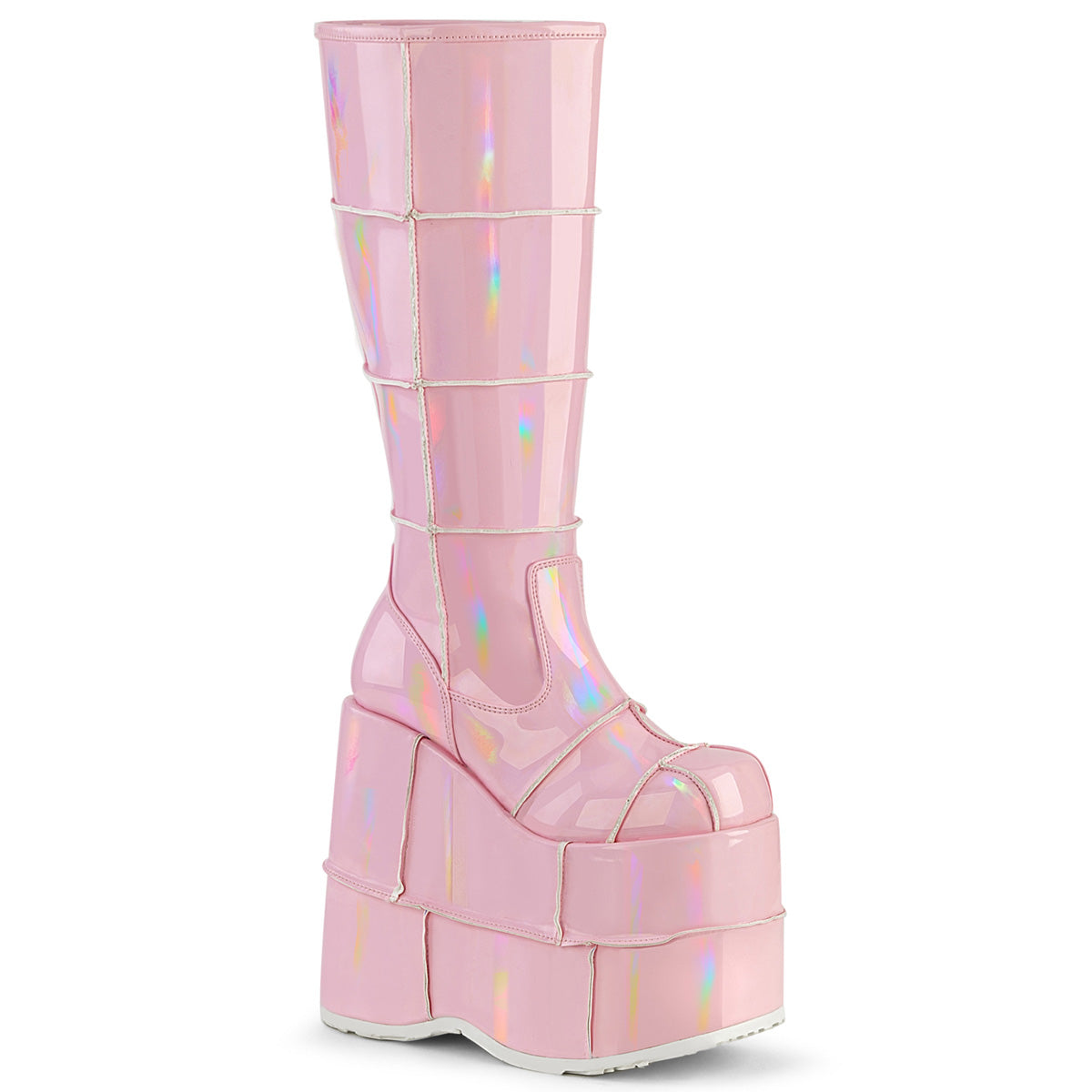 DemoniaCult Botas para hombre STACK-301 B. holograma rosa