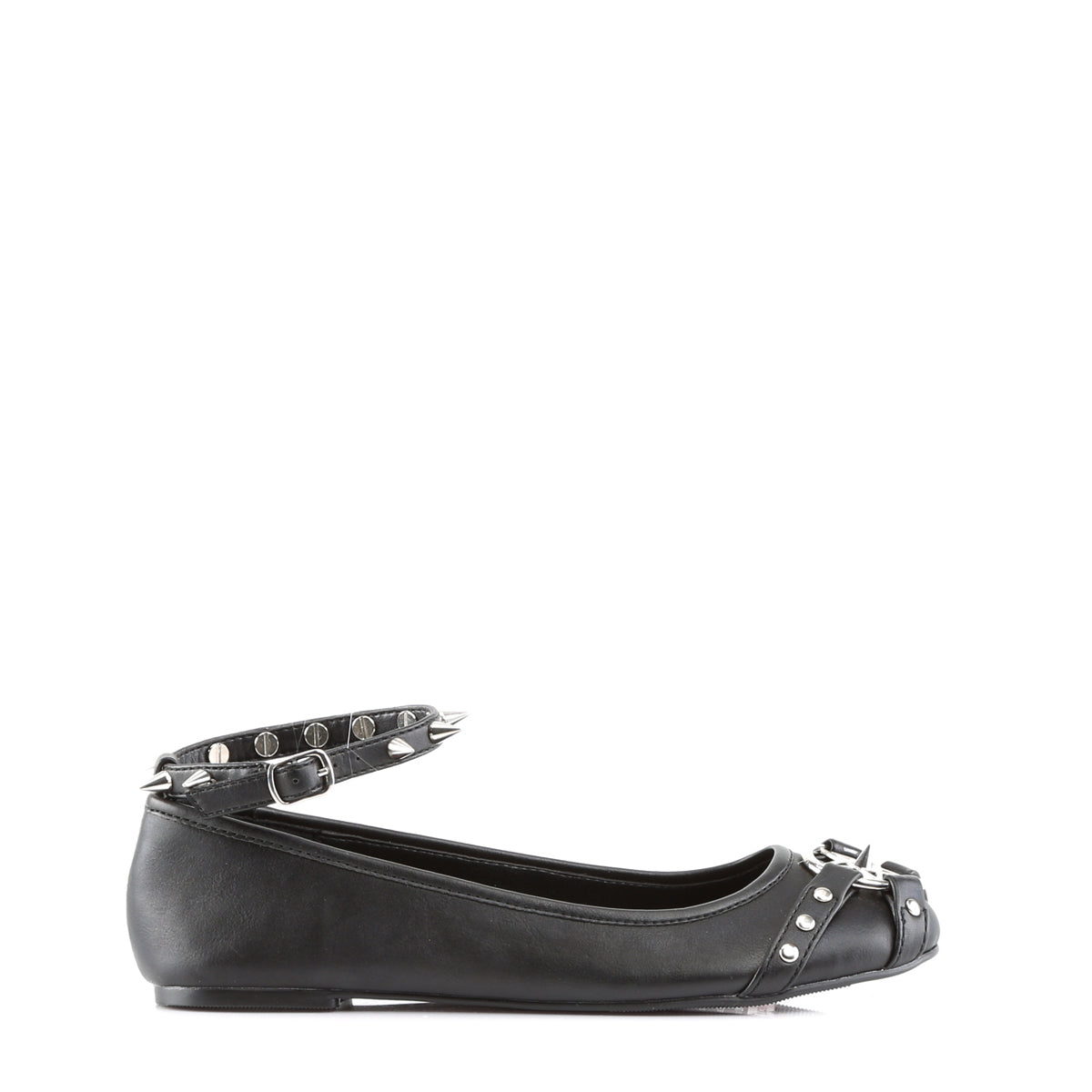 DemoniaCult Zapato bajo para mujer STAR-23 Blk Leather Vegan