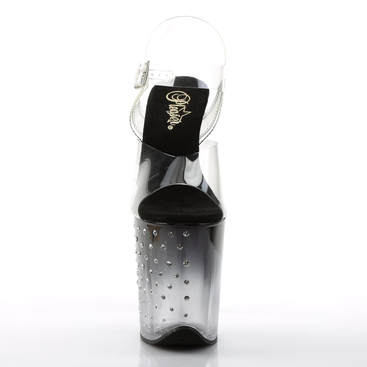 Pleaser Sandalias para mujer STARDUST-808T CLR / BLK-CLR
