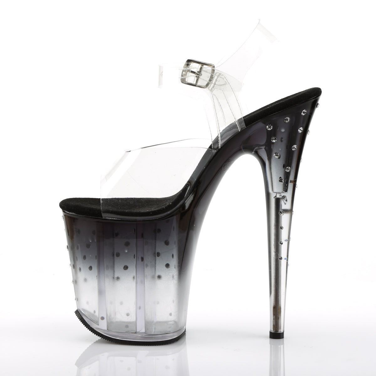 Pleaser Sandalias para mujer STARDUST-808T CLR / BLK-CLR