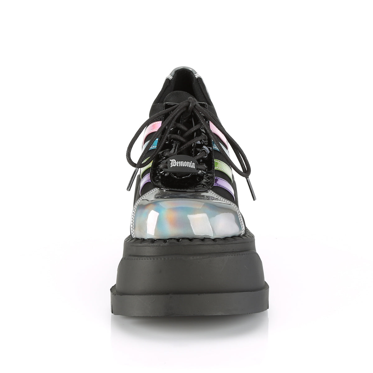 DemoniaCult Womens STOMP-08 Blk-Pewter Multi Hologram