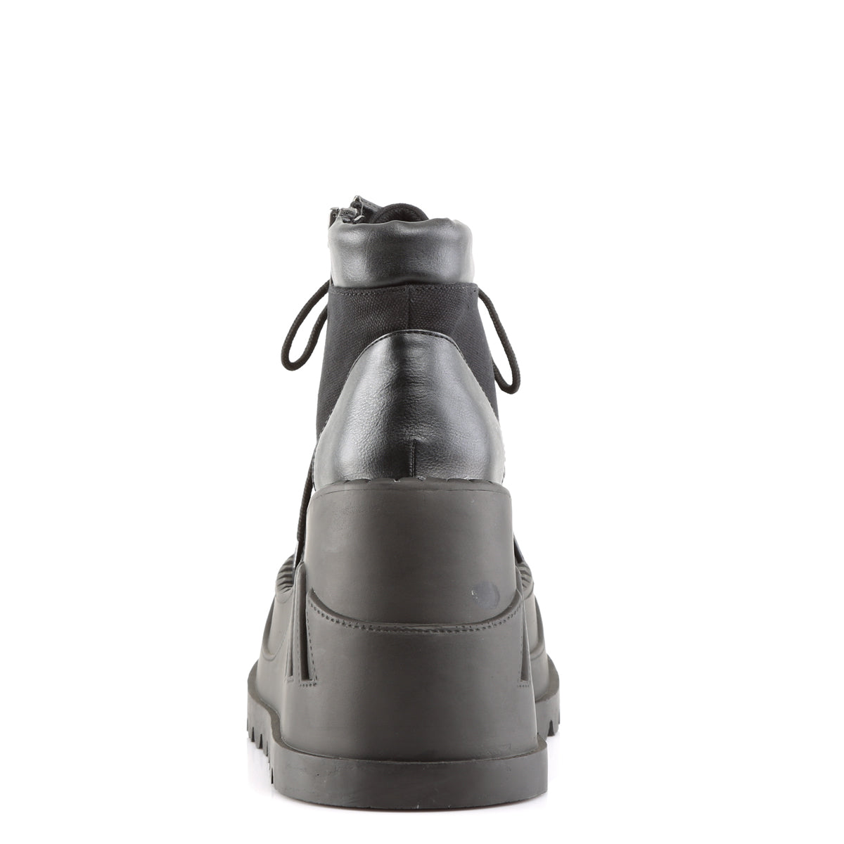 DemoniaCult Botas de tobillo para mujeres STOMP-10 cuero de lona-vegano BLK