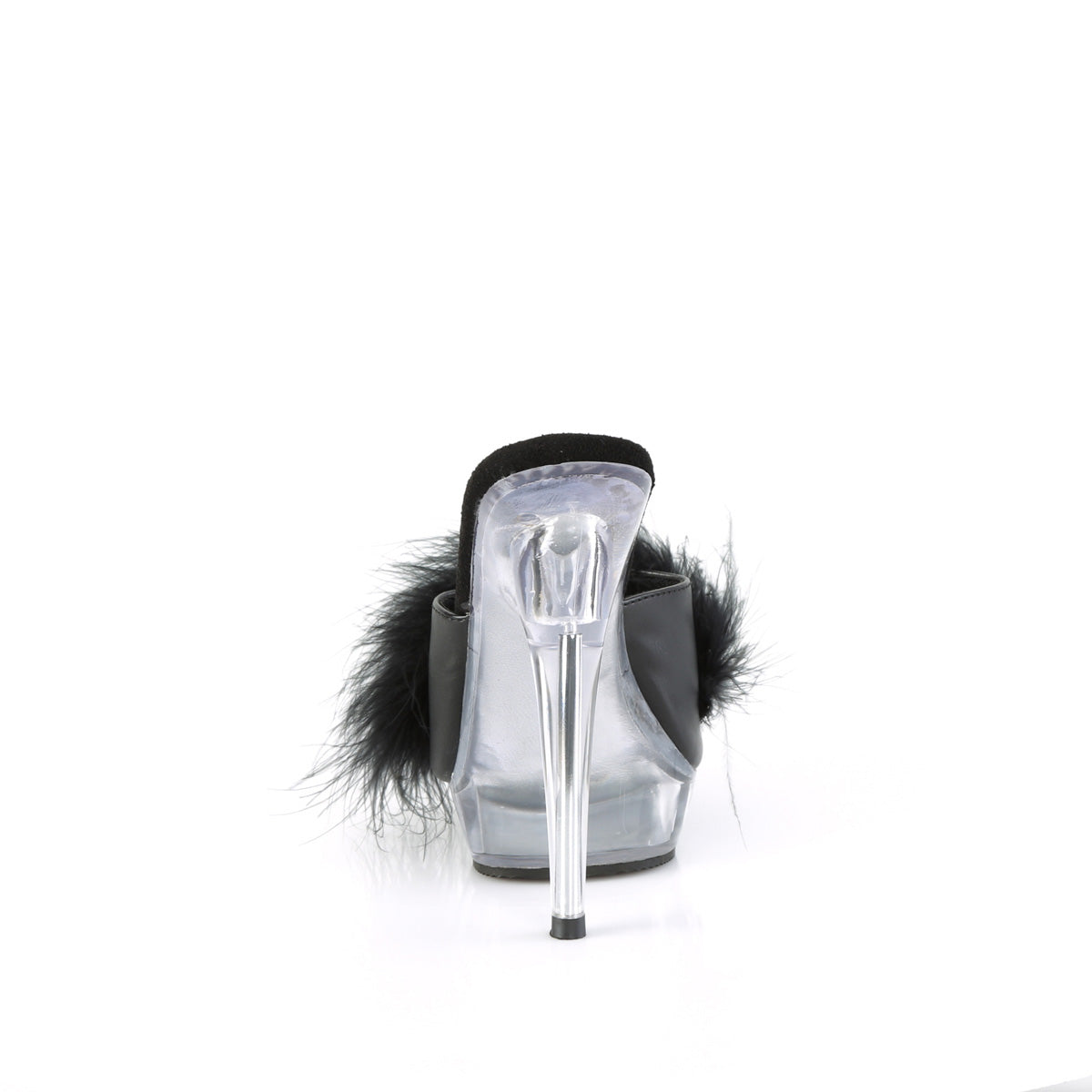 Fabulicious Sandals SULTRY-601F Blk Pu-Marabou Fur/Clr