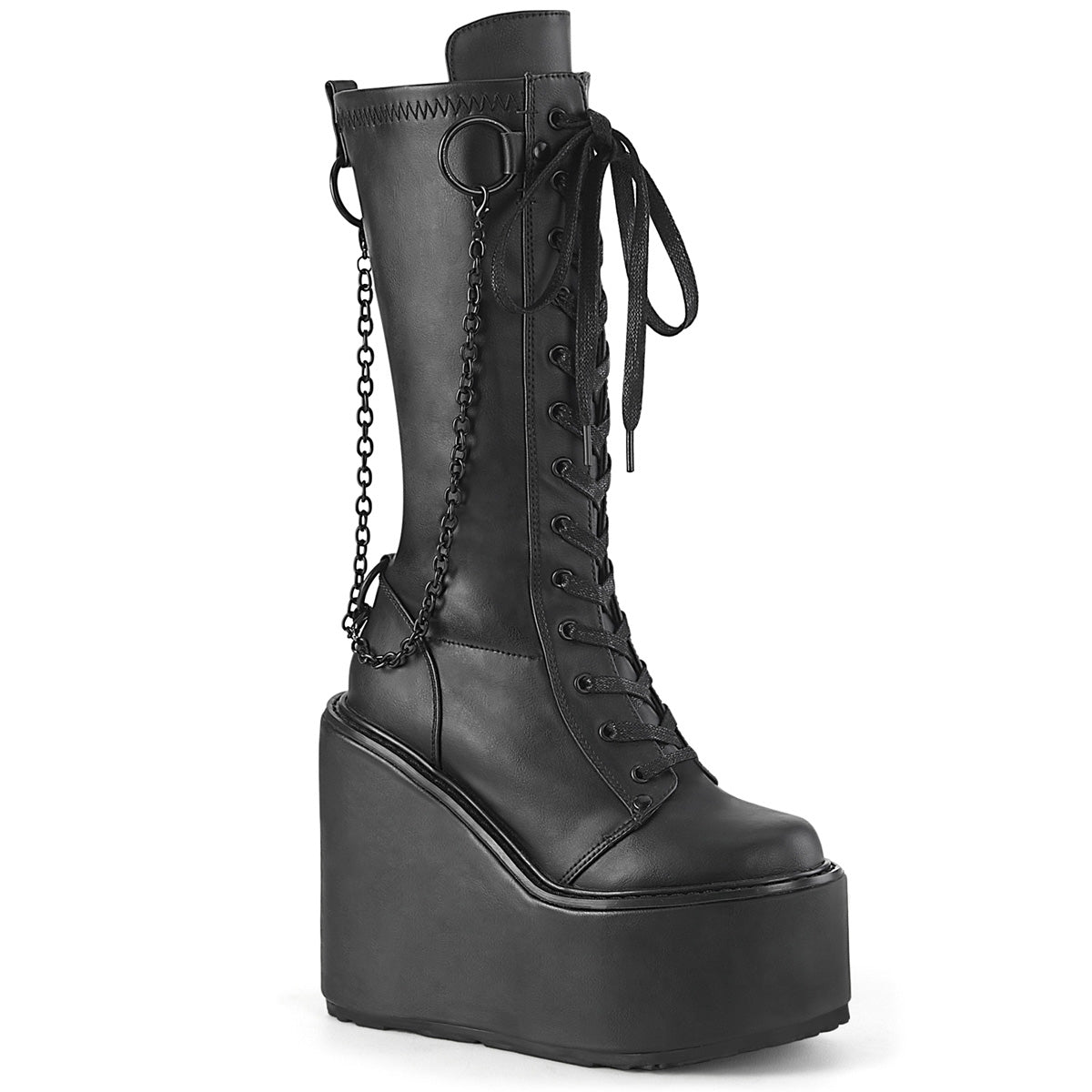 DemoniaCult Botas SWING-150 BLK STRING VEGAN PUERO