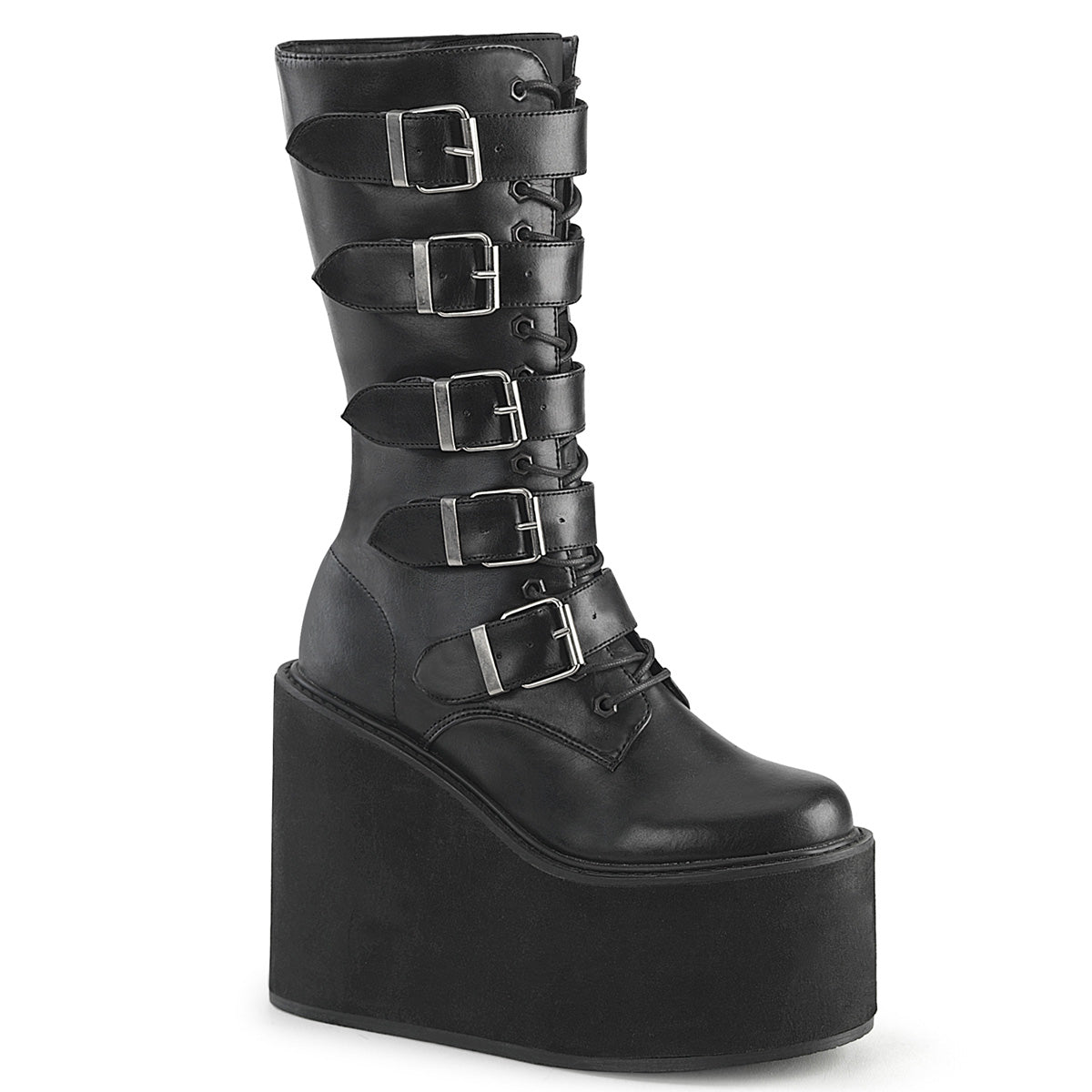 DemoniaCult Botas de mujer SWING-220 BLK LOOO VEGANO