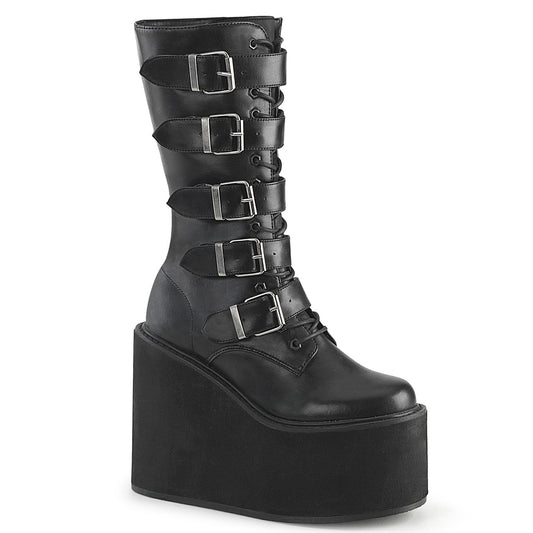 DemoniaCult Botas de mujer SWING-220 BLK LOOO VEGANO