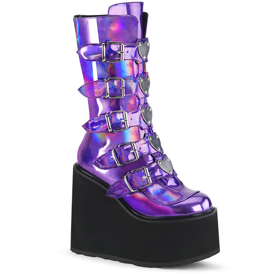DemoniaCult Botas de mujer SWING-230 holo morado