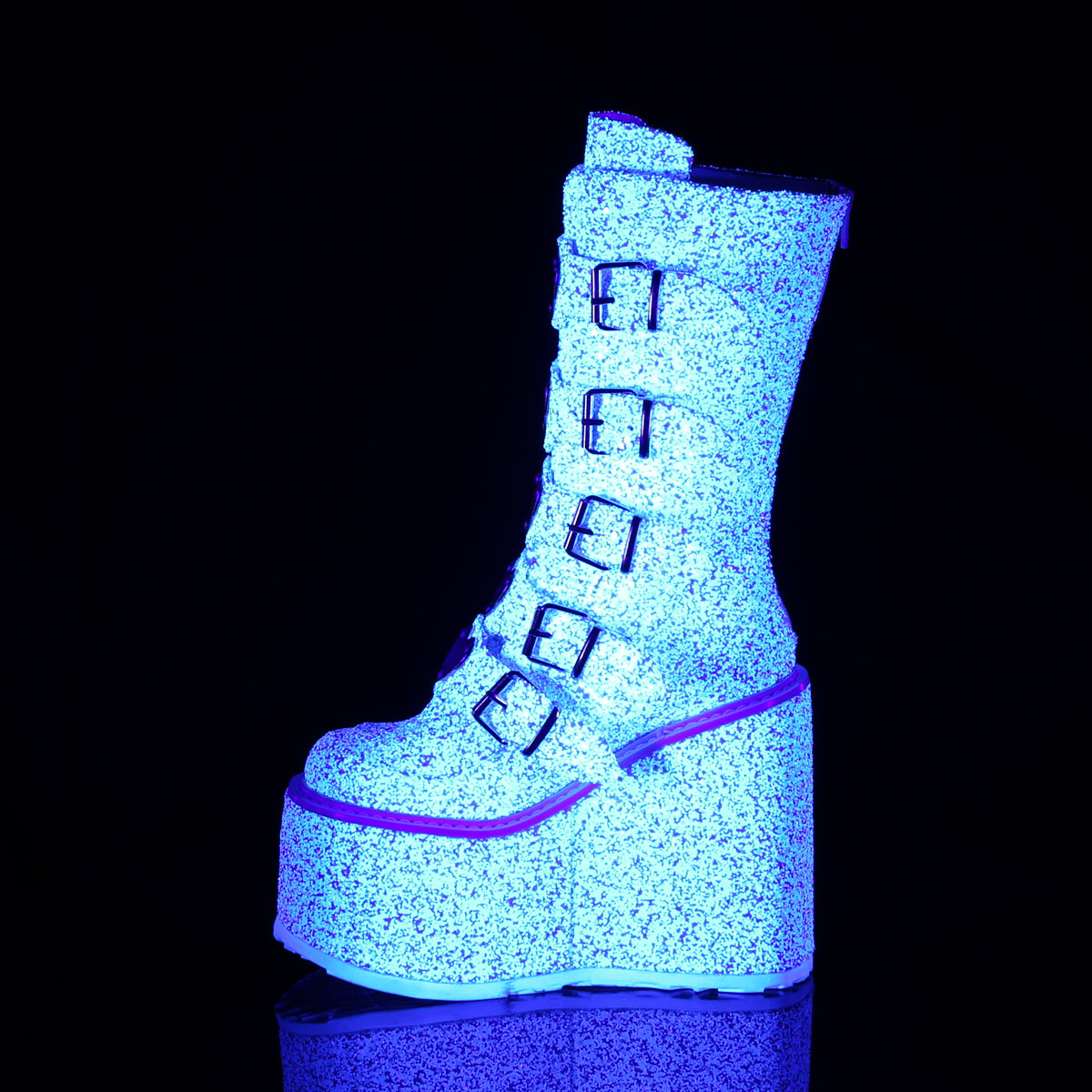 DemoniaCult Botas de mujer SWING-230g wht múltiple brillo