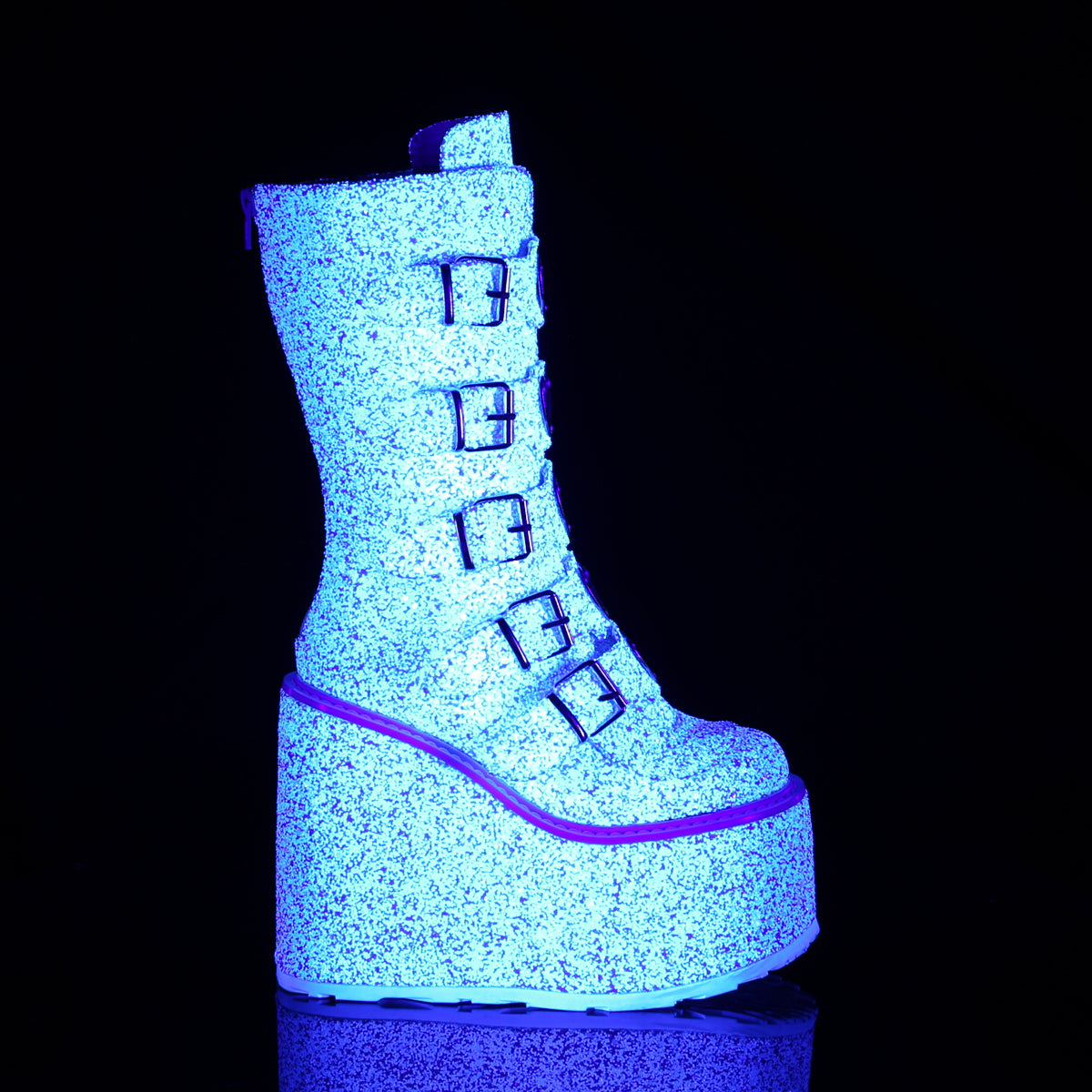 DemoniaCult Botas de mujer SWING-230g wht múltiple brillo