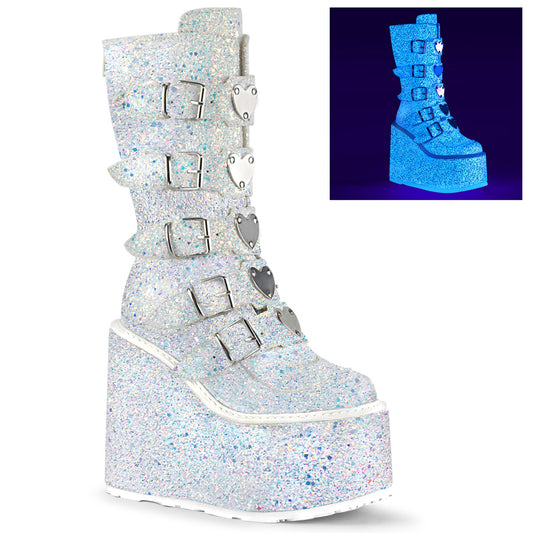 DemoniaCult Botas de mujer SWING-230g wht múltiple brillo