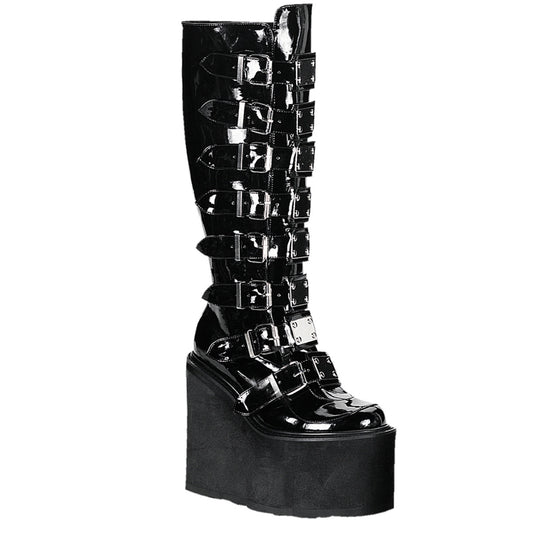 DemoniaCult Botas de mujer SWING-815 Blk Pat