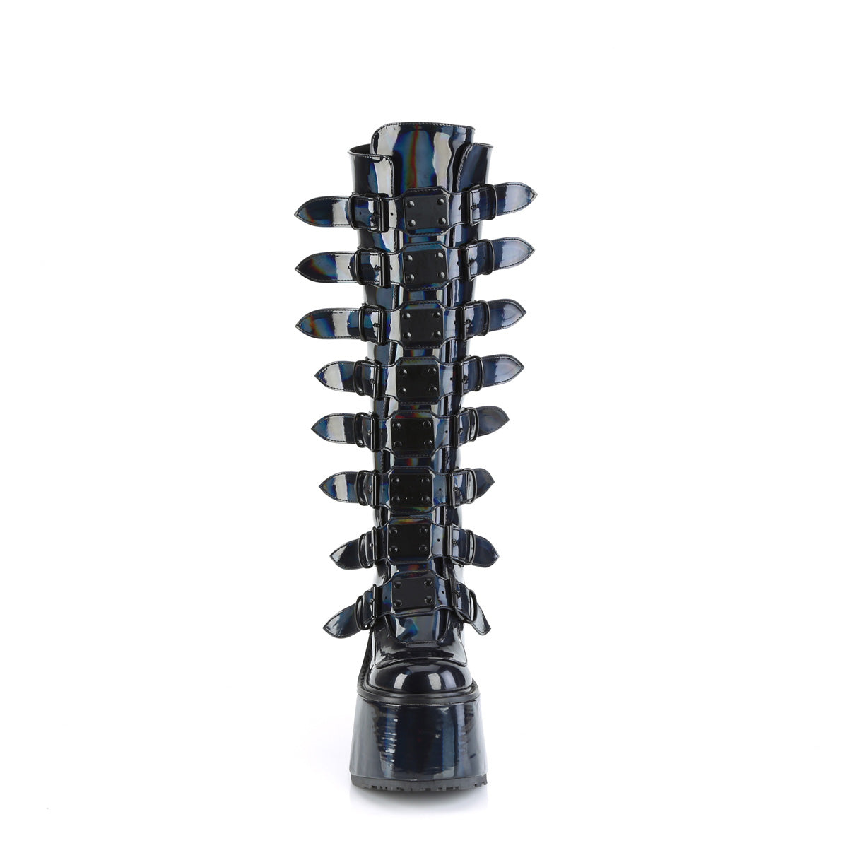 DemoniaCult Botas SWING-815 BLK Holográfica Pat
