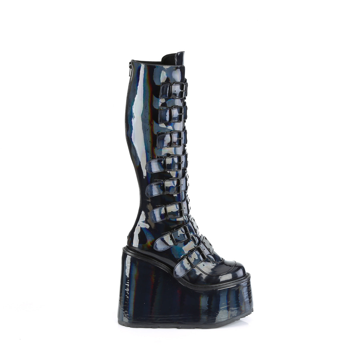 DemoniaCult Botas SWING-815 BLK Holográfica Pat