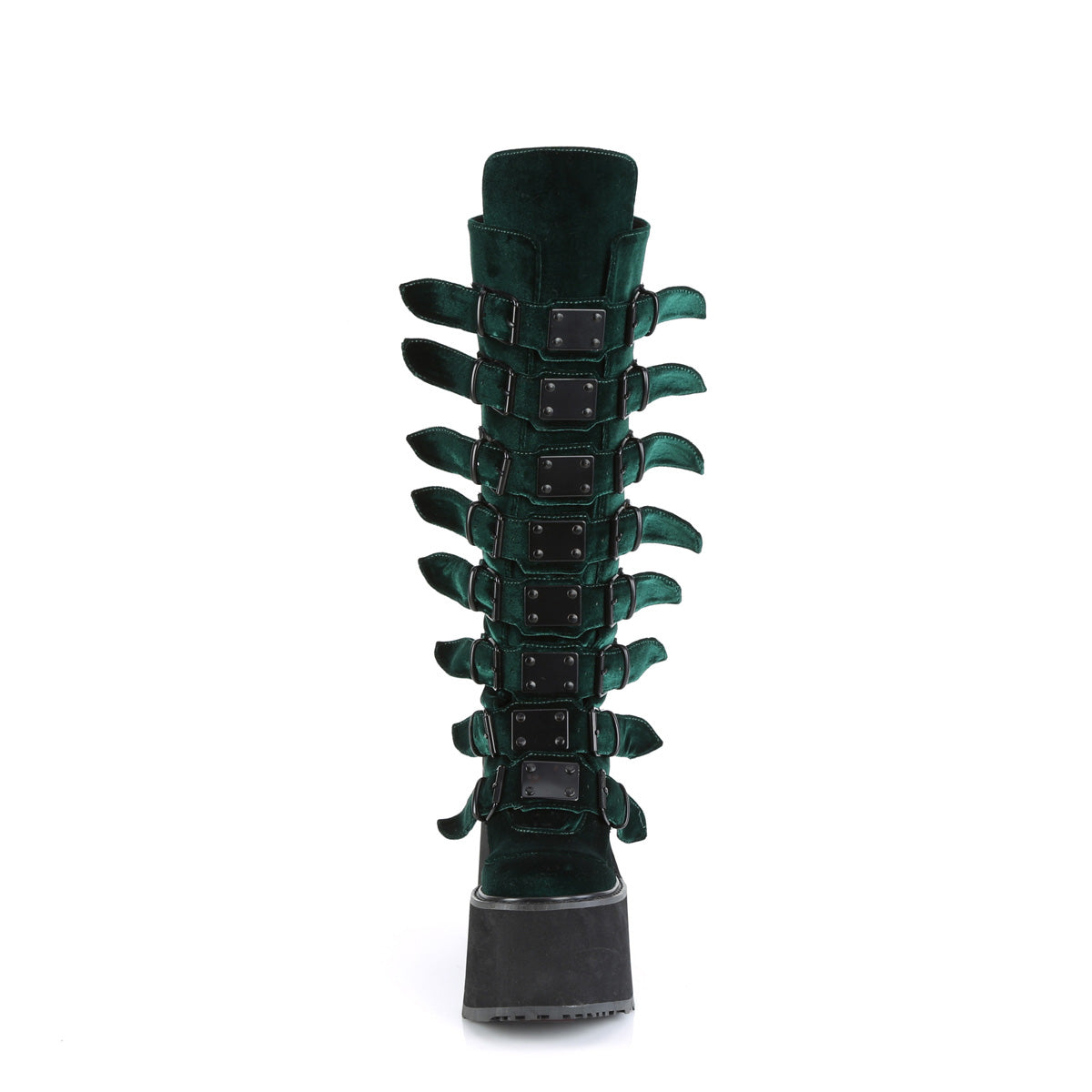 DemoniaCult Botas SWING-815 terciopelo esmeralda