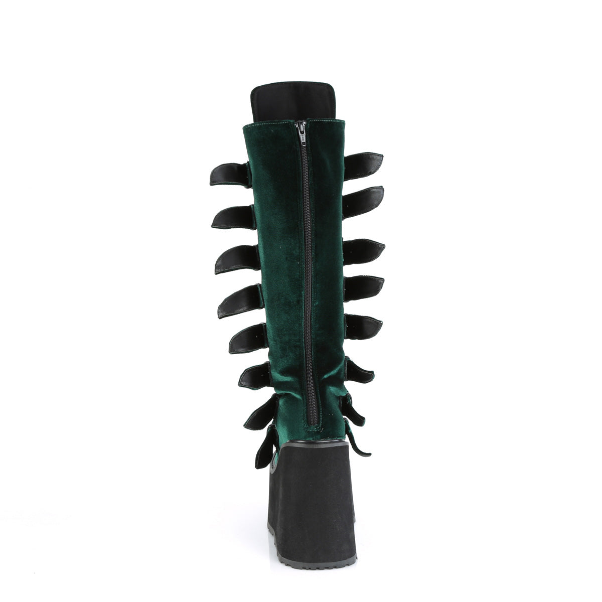 DemoniaCult Botas SWING-815 terciopelo esmeralda