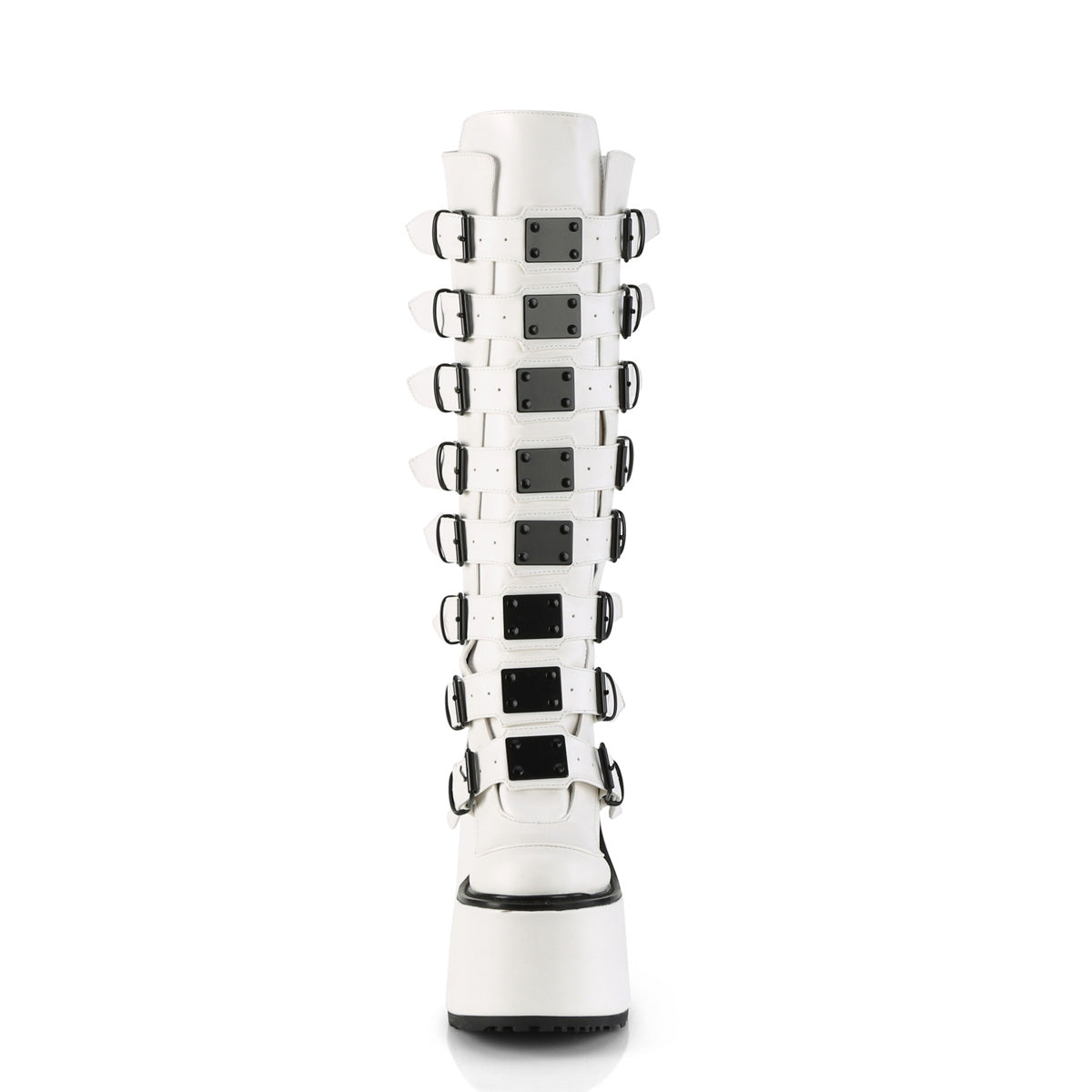 DemoniaCult Botas SWING-815 WHT Cuero vegano