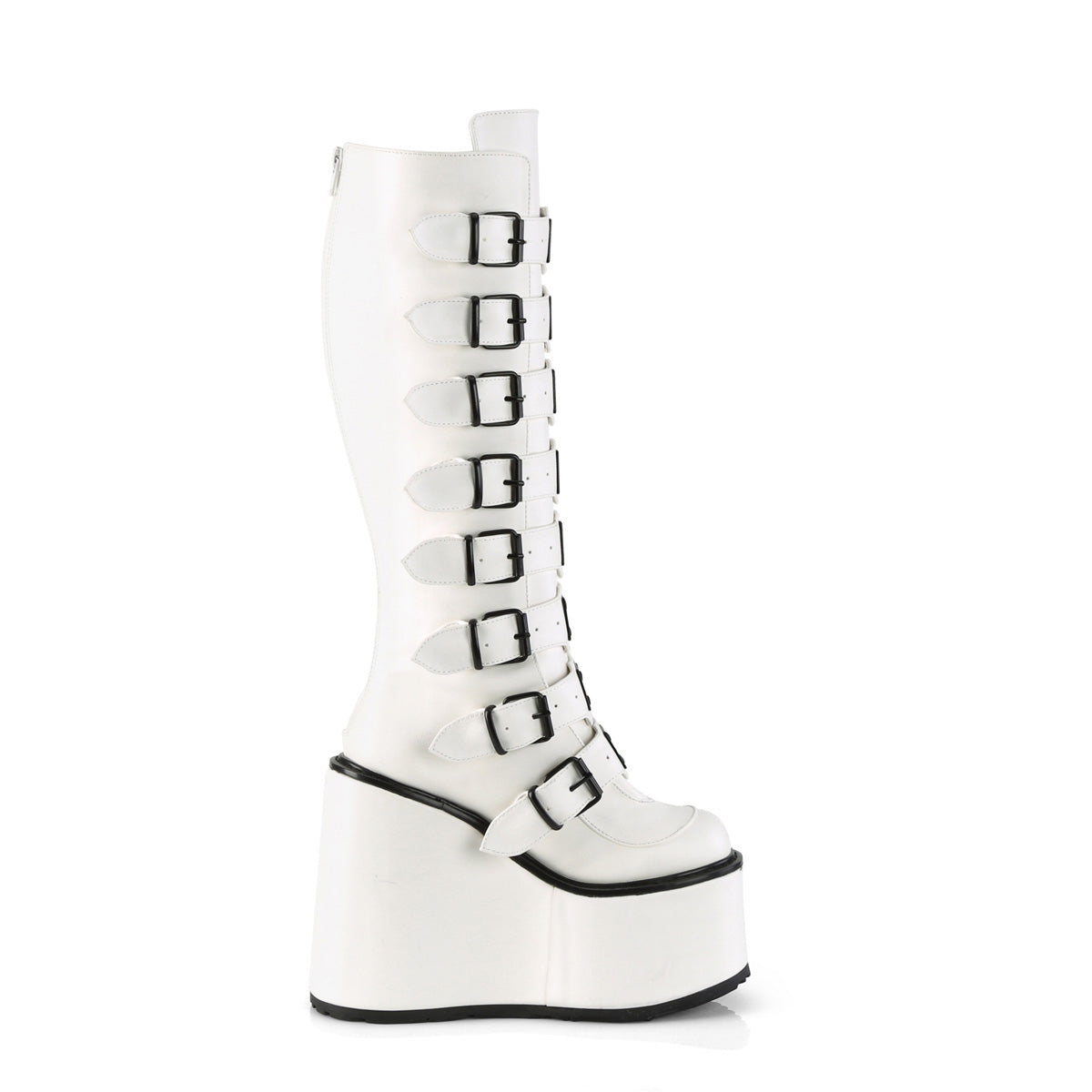DemoniaCult Botas SWING-815 WHT Cuero vegano