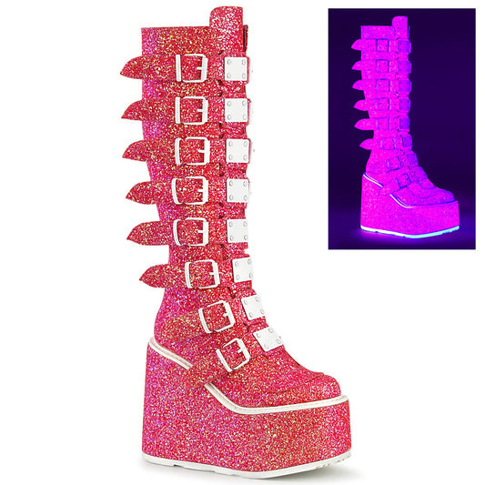 DemoniaCult  Botas SWING-815UV brillo rosa