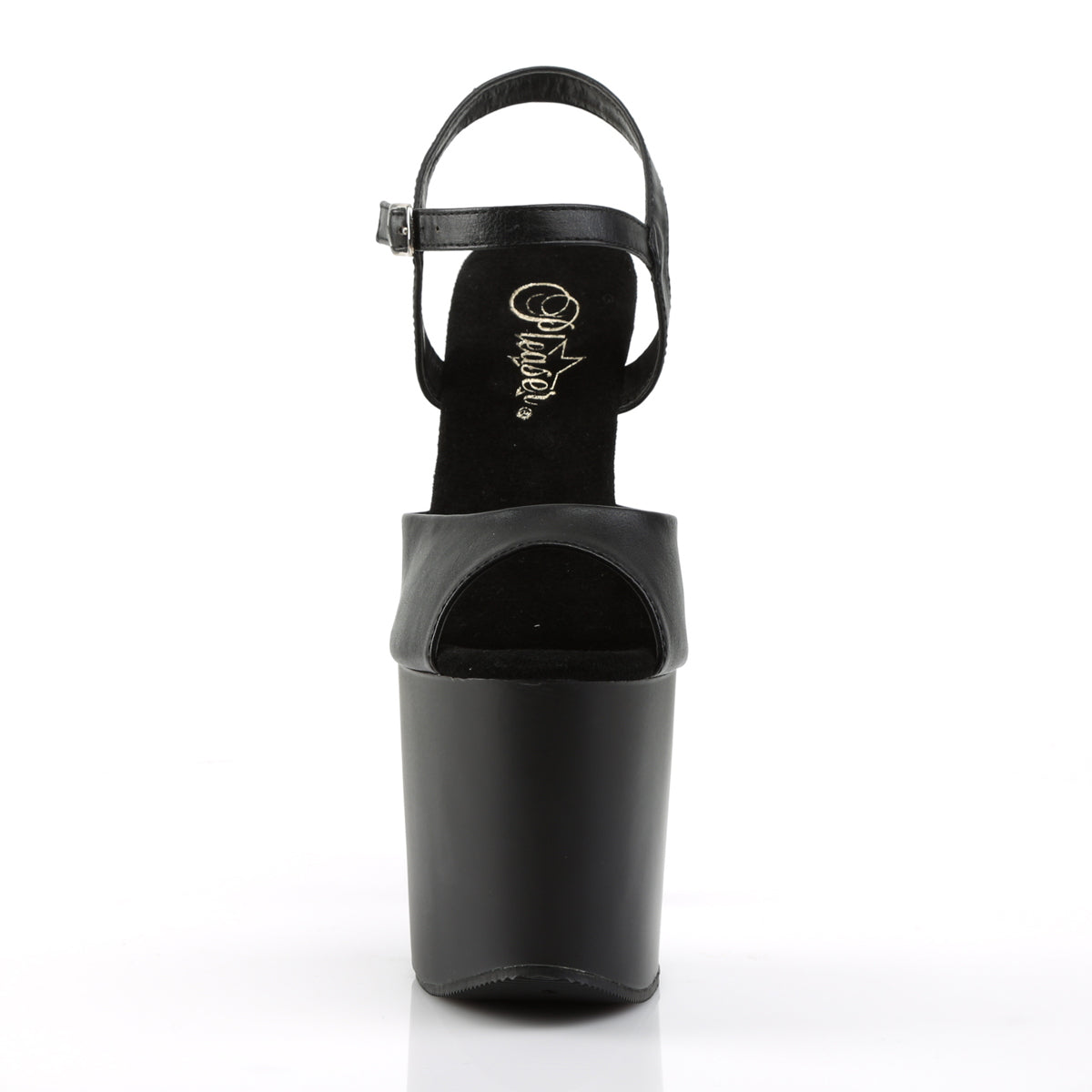 Pleaser Sandalias para mujer TABOO-709 BLK Faux Cuero / Blk Mate