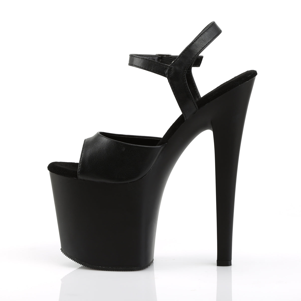 Pleaser Sandalias para mujer TABOO-709 BLK Faux Cuero / Blk Mate