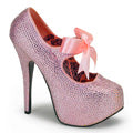 Bordello Bombas para mujer TEEZE-04r B. Rhinestones rosados