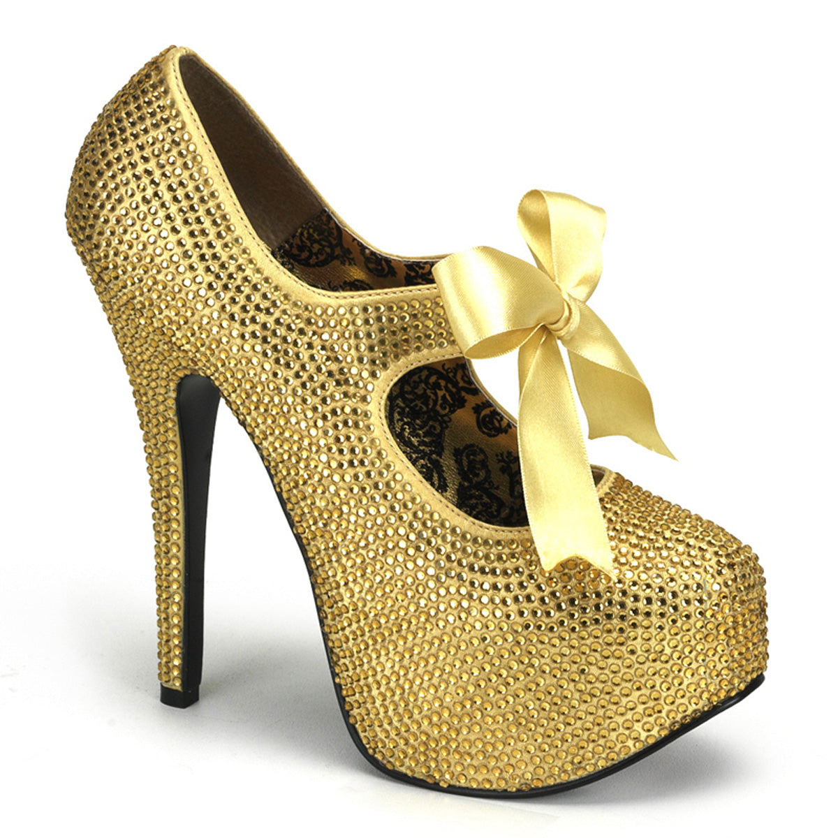 Bordello Bombas para mujer TEEZE-04r Rhinestones de oro