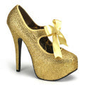 Bordello Bombas para mujer TEEZE-04r Rhinestones de oro